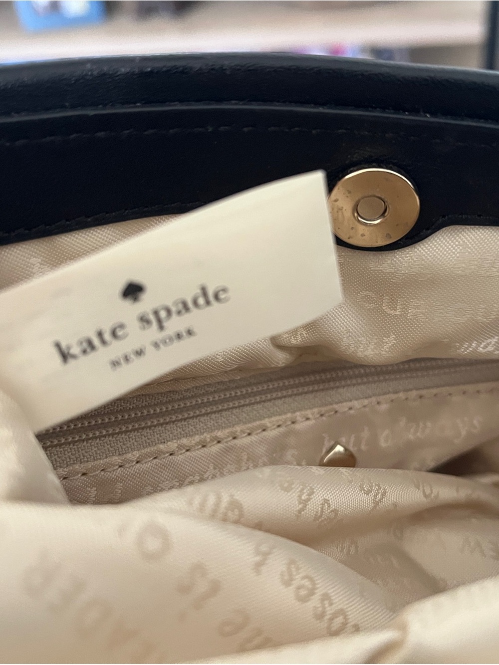 kate spade Black and Cream Leather Top-Handle Satchel - Picture 4 of 14